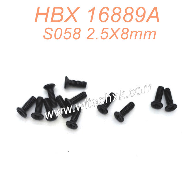 S058-HAIBOXING 16889A 16889 Parts 2.5X8mm  Countersunk Screws