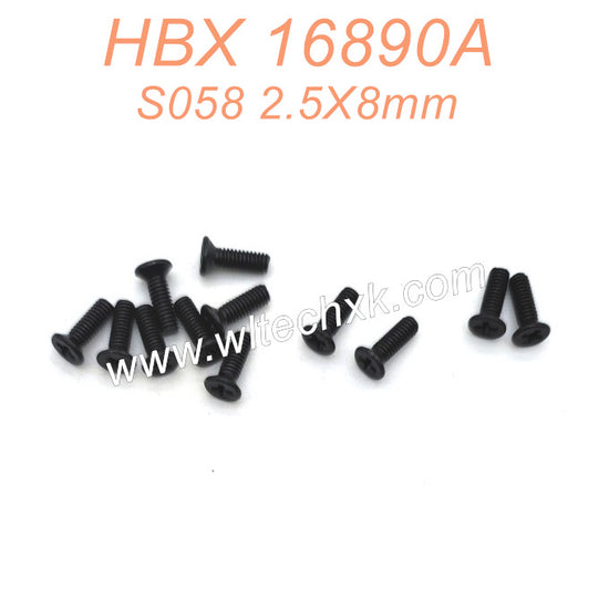 S058-HBX 16890A Parts 2.5X8mm  Countersunk Screws