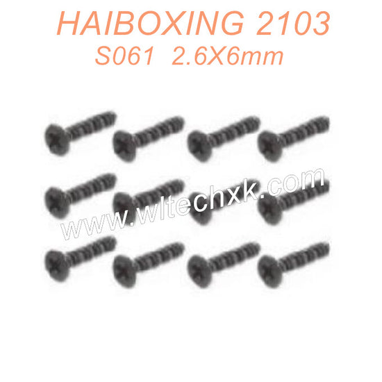 S061-HAIBOXING 2103 Parts Countersunk Self Tapping Screws KBHO2.6X6mm