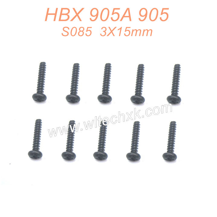 HAIBOXING HBX 905A 905 RC CAR Parts Round Head Self Tapping 3X15mm S085