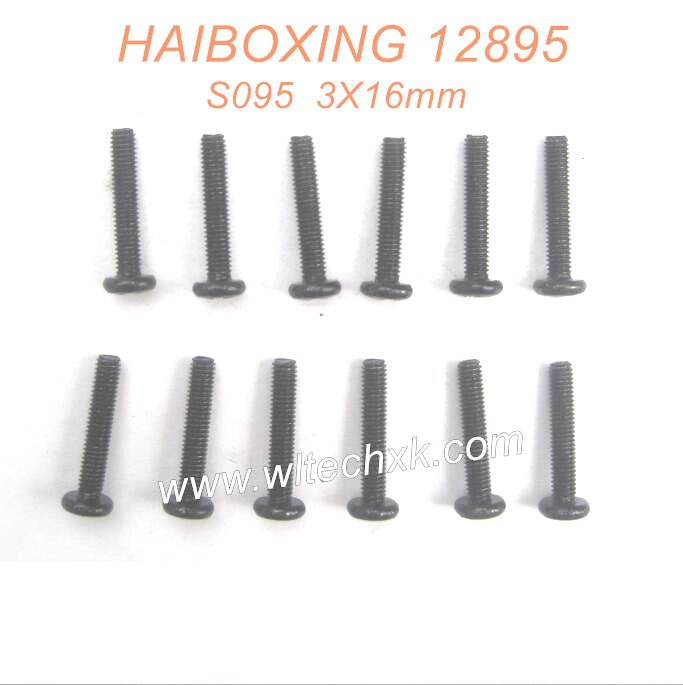 S095-HAIBOXING 12889 Parts Round Head Screw 3X16mm-4