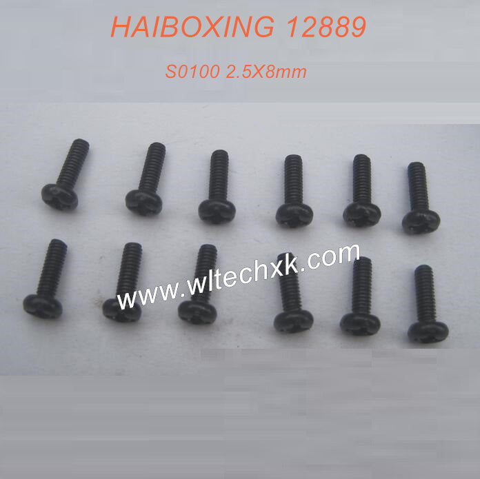 S100-HAIBOXING 12889 Parts Round Head Screw 2.5X8mm-2(1)