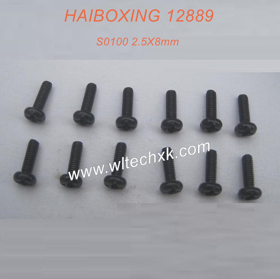 S100-HAIBOXING 12889 Parts Round Head Screw 2.5X8mm-2(1)