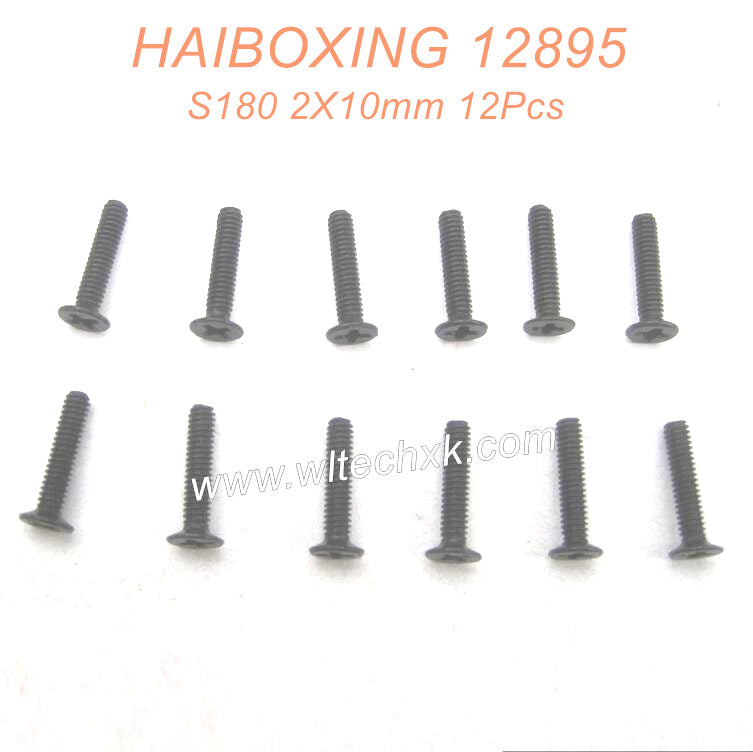 S180-HAIBOXING 12889 Parts Countersunk Screw 2X10mm 12Pcs-2