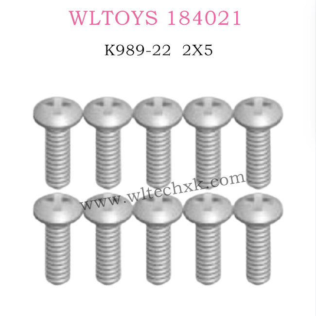 WLTOYS 184021 parts 2X5PB D3.5 screw set K989-22