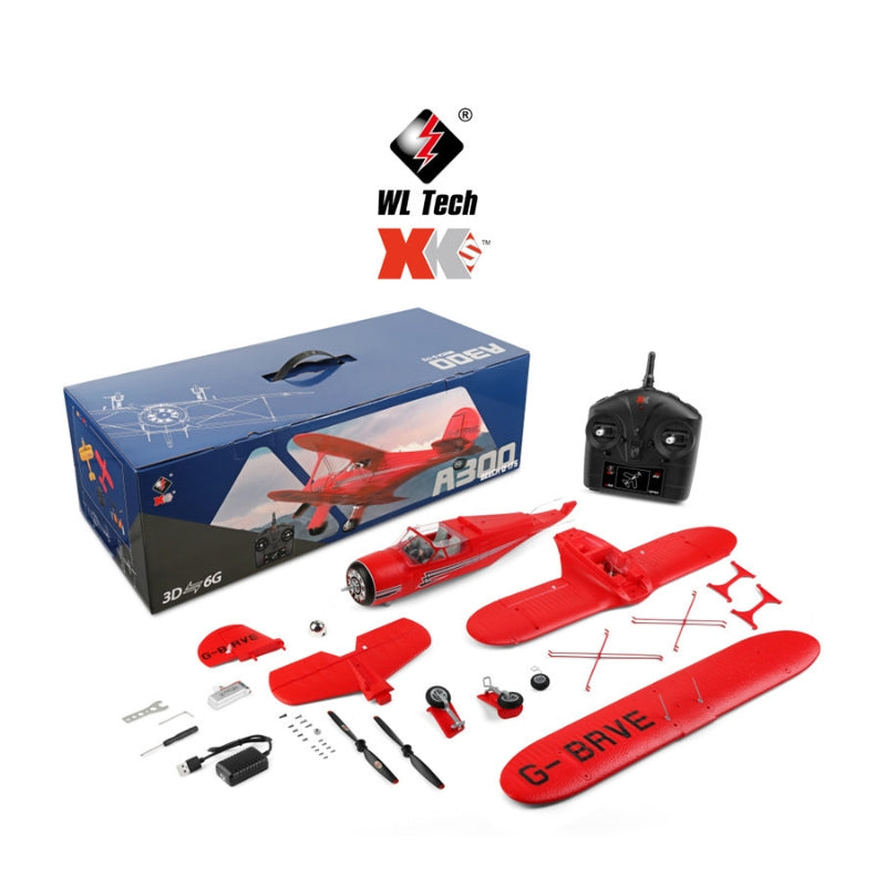 WLTOYS A300 4-Ch RC Plane 3D/6G Gyro Brushless all red