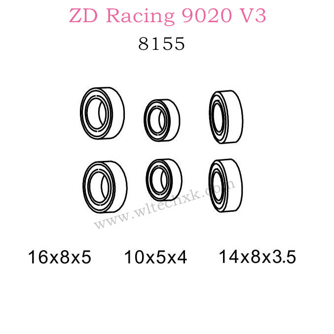 ZD Racing 9020 V3 parts Bearing 8155