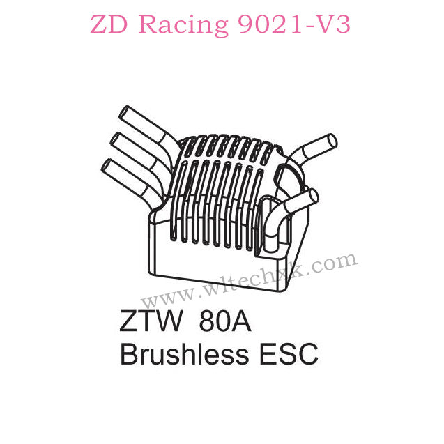 ZD Racing 9021-V3 Parts 80A Brushless ESC 8268