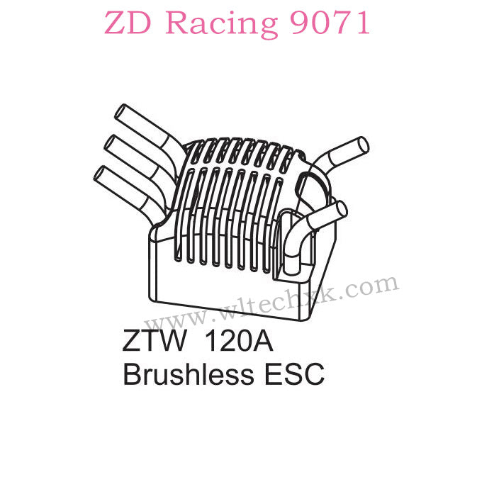 ZD Racing 9071 Parts 120A Brushless ESC 8272