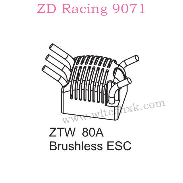 ZD Racing 9071 Parts 80A Brushless ESC 8268