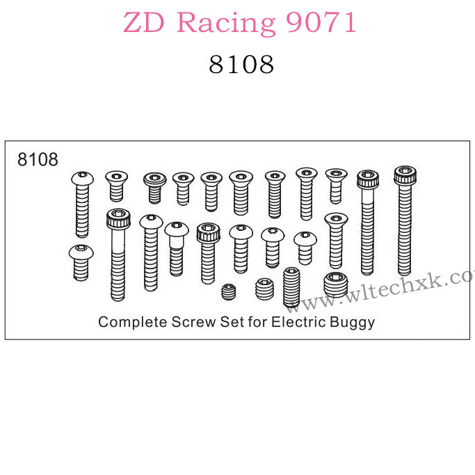 ZD Racing 9071 Parts Complete Screw Set 8108