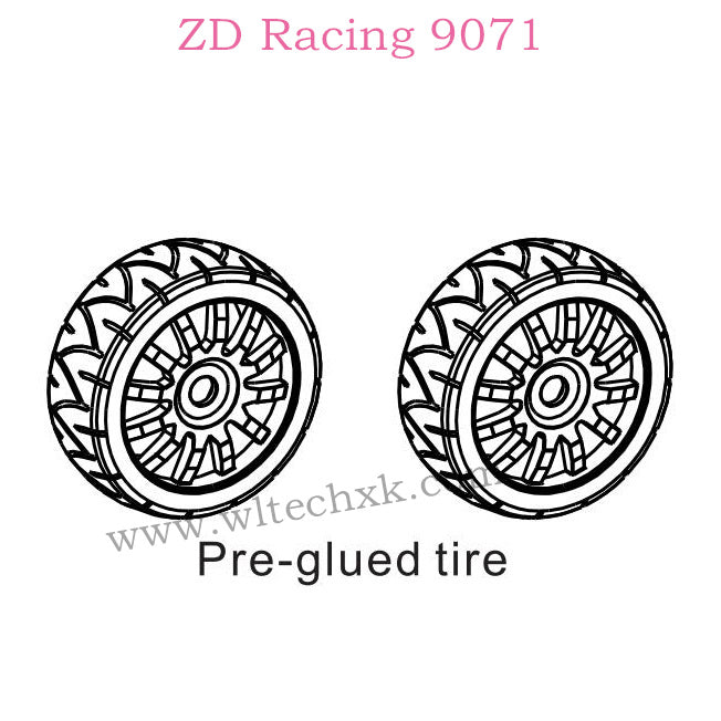 ZD Racing 9071 Parts Pre-Glued Tire 8430