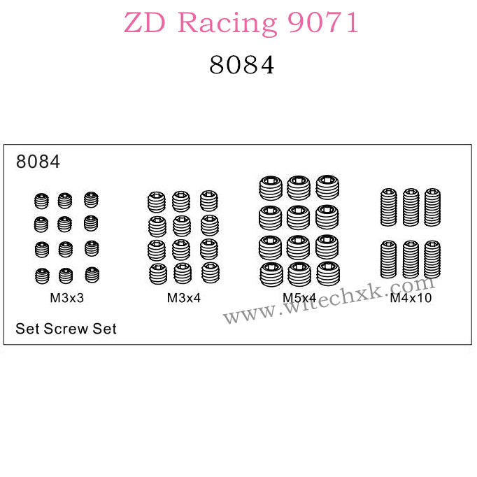 ZD Racing 9071 Parts Set Screw 8084