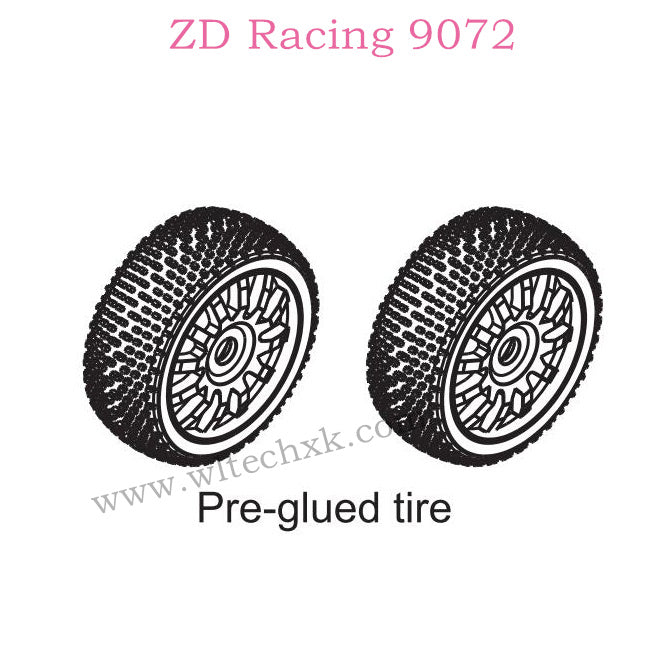 ZD Racing 9072 BX-8 Parts Pre-Guled Tire 8307