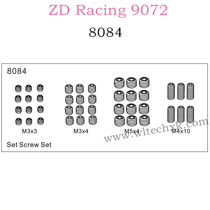 ZD Racing 9072 BX-8 Parts Set Screw 8084