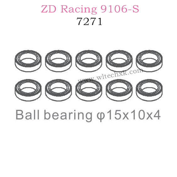 ZD Racing 9106S Parts Ball Bearing 15X10X4 7271