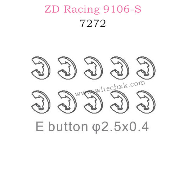 ZD Racing 9106S Parts E Button 2.5X0.4 7272