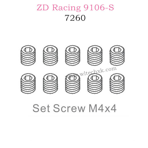 ZD Racing 9106S Parts Screws M4X4 7260