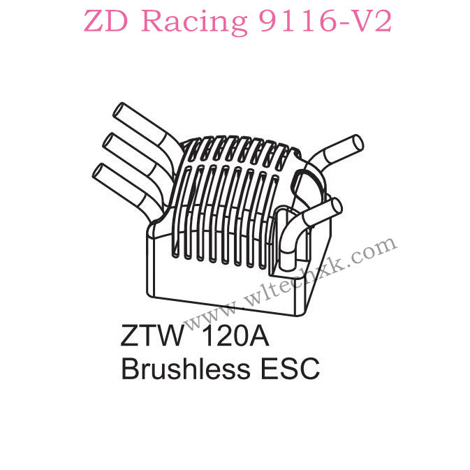 ZD Racing 9116-V2 Parts 120A Brushless ESC 8272