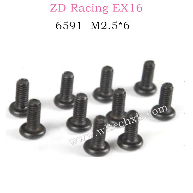 ZD Racing EX16 Parts M2.5x6 Screws 6591