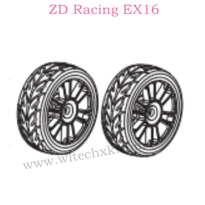 ZD Racing EX16 Parts Tire Rim Coppery Set 6628