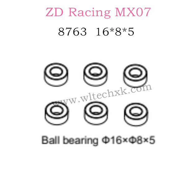 ZD Racing MX-07 Parts Ball bearing 16X8X5 8763