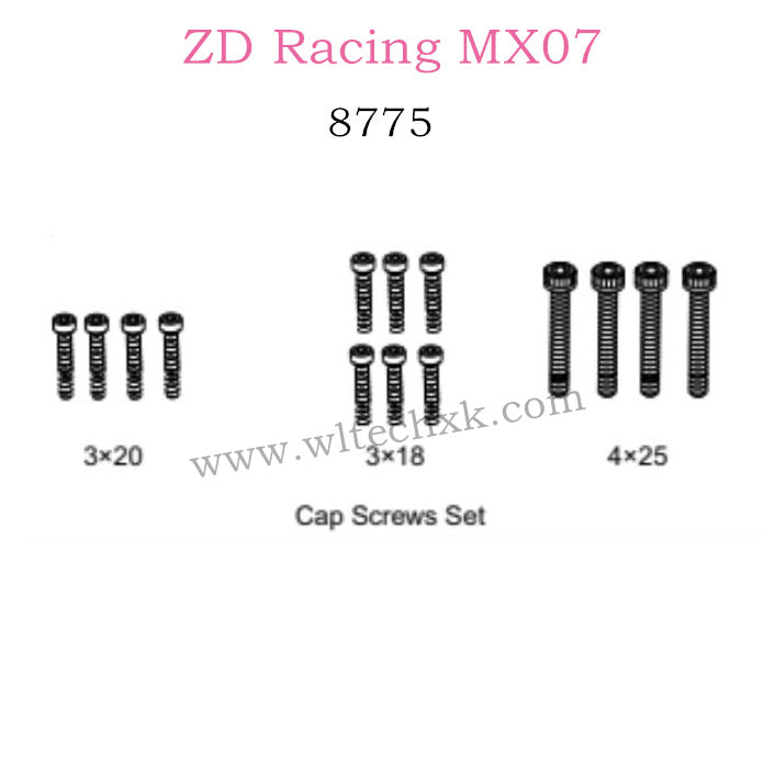 ZD Racing MX-07 Parts Cap Screws Set 8775