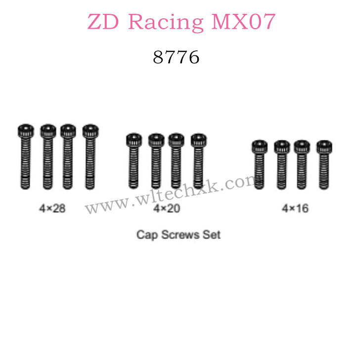 ZD Racing MX-07 Parts Cap Screws Set 8776